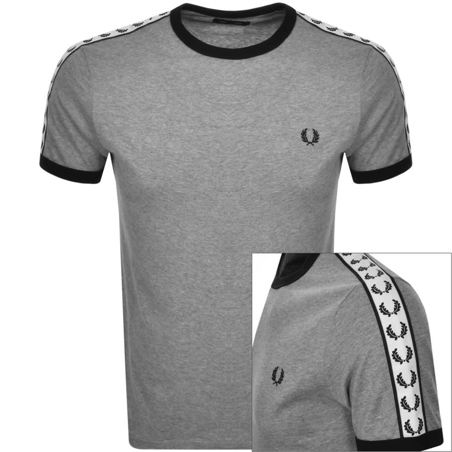 Alternative Image for ProductFred Perry Taped Ringer T Shirt Grey1